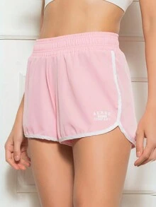 Women's Gym Shorts Kit 2 Loose Fitness Fashion Casual Workout Walking Running Yoga Workout Fitness Fit Running High Waist - 粉紅色和紅色 - 查看 2