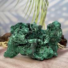 水晶有天然裂纹，没有损坏。1 件天然原始孔雀石水晶簇石，灵气水晶岩石矿物标本家居装饰水晶，装饰工艺品，增强您的家居装饰，并通过冥想家居装饰石平衡您的能量，花园装饰，生日礼物 - 綠色 - 查看 4