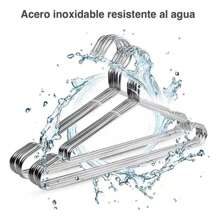 10 Ganchos Ropa Metal Acero Inoxidable Perchas Colgar