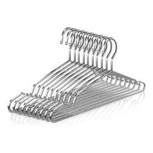 10 Ganchos Ropa Metal Acero Inoxidable Perchas Colgar