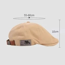 Italian Men's BeretRetroFabric - Beis - Ver 6