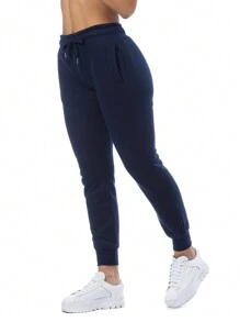 Pants Jogger Deportivo Para Mujer Con Jareta De Ajuste - Azul Marino - Ver 3
