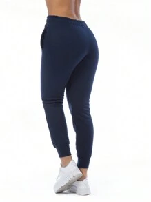 Pants Jogger Deportivo Para Mujer Con Jareta De Ajuste - Azul Marino - Ver 5