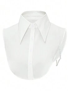 1 件女士大翻领雪纺假领，白色配饰女士 - 白色 - 查看 10