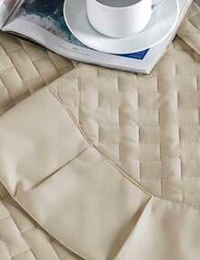 Madrid King\Queen\Double 3-Piece Bedspread 200 Thread Count 100% Percale Cotton - Embroidered Finish - 卡其色 - 查看 2
