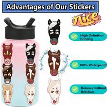 8pcs/Pack Cartoon Pony Design DIY Cute Face Stickers, Waterproof PP Stickers For Decorating Instruments, Guitars, Phone Cases, Water Cups, Skateboards, Notebooks, Mugs, Luggage, Suitable For Back To School, Children's Day, Birthday, Parties, Gifts