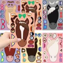 8pcs/Pack Cartoon Pony Design DIY Cute Face Stickers, Waterproof PP Stickers For Decorating Instruments, Guitars, Phone Cases, Water Cups, Skateboards, Notebooks, Mugs, Luggage, Suitable For Back To School, Children's Day, Birthday, Parties, Gifts