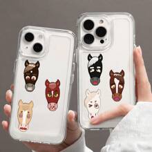 8pcs/Pack Cartoon Pony Design DIY Cute Face Stickers, Waterproof PP Stickers For Decorating Instruments, Guitars, Phone Cases, Water Cups, Skateboards, Notebooks, Mugs, Luggage, Suitable For Back To School, Children's Day, Birthday, Parties, Gifts