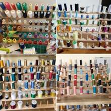 Wooden Folded Thread Rack 60 Spool Thread Wooden Storage Rack, Sewing Embroidery Bobbins Thread Organizer, Sewing Craft Tools Gift - 1PCS - View 7