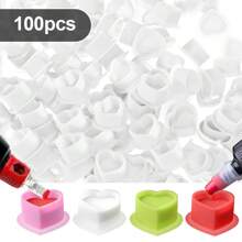 naom 100/200個心形矽膠紋身墨水杯，防潑濺一次性墨水容器，適用於紋身練習藝術家與初學者的紋身用品 - 彩色 - 查看 24
