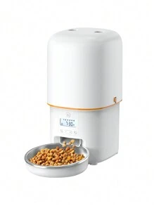 New USB Powered Pet Smart Feeder With 135oz Large Capacity Semi-Transparent Hopper, 1.06 Gallon, Stainless Steel Bowl, Automatic Timed Feeder For Cats & Dogs (Button Style) - Multicolor - View 10