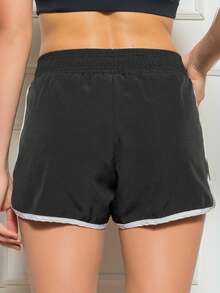 Women's Gym Shorts Kit 2 Loose Fitness Fashion Casual Workout Walking Running Yoga Workout Fitness Fit Running High Waist - 海軍藍和黑色 - 查看 5