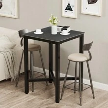 Bar Table White/Black Bistro Table Marble, Square Bar Table Kitchen Narrow Stable Kitchen Table With Metal Frame For Kitchens 70x70cm - Black - View 4