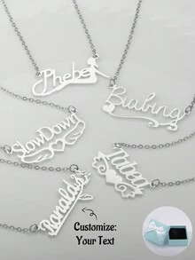 Customized Floral Accent Name Necklace, Multiple Floral Accents And Font Options, Adjustable Chain Length, Christmas Gift Box Option, Christmas, Valentine's Day, Mother's Day Gift Idea - Ordinary Blue Jewelry Box - View 10
