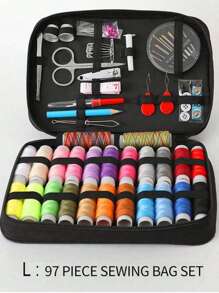 1 Set Black Portable Sewing Tool Kit, Home Sewing Tools 10pcs/Set Including Thread Box, Needles, Threader, Handwork Sewing Accessories With Fabric Organizer Box - Complete Handmade Sewing And Mending Tool Set With Assorted Color Threads, Suitable For Travel And Home Use - Essential Crafting Essentials All Year Round
