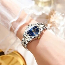 BINBOND Đồng hồ đeo tay vàng Tuhao thời trang kinh doanh tinh tế bằng thép không gỉ lịch kép chống nước cho nam và nữ BONBOND - Vàng - Xem 3