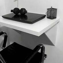 Decorative Suspended Table For Office Notebook Home Office Study Table 100% MDF Easy Installation - White - View 5