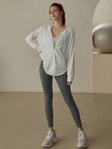 Summer Workout Women's High-End Yoga Shirt, Jogging Top, Fitness Jacket, Sun Protection Outwear For Running