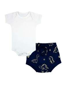 BEBE FOFUXO Baby Set Short Bodysuit And Printed Diaper Cover (S/M/L/XL)