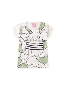 Pijama Infantil Verão Menina Confortável - Gatinho - Visão 3