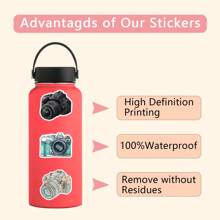 55pcs Camera Stickers Vinyl Cartoon Stickers For Water Bottles, Diaries, Laptops, Luggage, Bumpers, Cell Phones, Scrapbooks, Scooters, Helmets, Car Cartoon Stickers And Decals, Stickers Can Add A Lot Of Fun To Your Life, Perfect Gifts For Adults And Kids