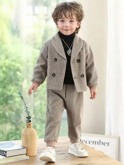 2pcs/Set Young Boy Elegant Suits, Formal Performance/Pageant Wear, Fashion Korean Style, Autumn