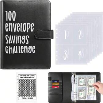 100 Envelope Saving Challenge Binder, 1 Piece Budget Binder, Money Saving Challenge Book, Saving Challenge Notebook, Money Organizer, Budget Planner Book For Budgeting Best
