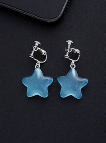 1 par Pendientes de moda de resina mar en forma de estrella colgante para mujeres , minimalista diseño , estilo , regalo para festival