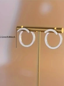 1 对优雅简约几何耳钉，适合男女日常和派对佩戴 - 三角形 - 查看 7