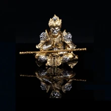 1 bộ Tượng Tôn Ngộ Không Vẽ Tay Kèm 1 Thanh Vòng Vàng/Jin Gu Bang – Đồ Trang Trí Bảng Điều Khiển Xe Hơi Lấy Cảm Hứng Từ Vua Khỉ | Tay Nghề Thủ Công Chi Tiết, Đồ Sưu Tầm Trưng Bày Xe Hơi & Nhà Cửa Độc Đáo | Đồ Trang Trí Thần Thoại Trung Hoa Thủ Công Cao Cấp - Bạc với vàng - Xem 5