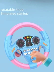 1 pieza de juguete simulado de volante musical de copiloto, rotación de 360 grados, experiencia de conducción realista, cultivar la conciencia de tráfico y el placer de conducir de los niños