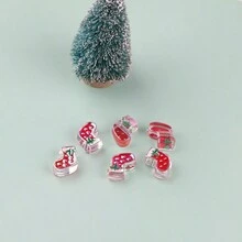 5 cái/gói hạt Acrylic hỗn hợp ngẫu nhiên theo chủ đề Giáng sinh DIY làm đồ trang sức dây đeo điện thoại - Nhiều màu - Xem 6