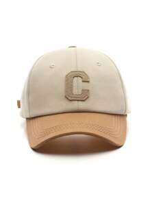 1 chiếc mũ lưỡi trai cong vành cong chữ C in hoa cổ điển đơn giản, thời trang ngoài trời đường phố Halloween - A - Xem 5