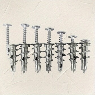 50pcs Self-Drilling Plasterboard Anchors Expansion Screws, Heavy Duty Metal Wall Anchors