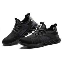 Mens Shoes Trainers Lightweight Sports Steel Toe Cap Work Boots Hiking UK - Black - View 5