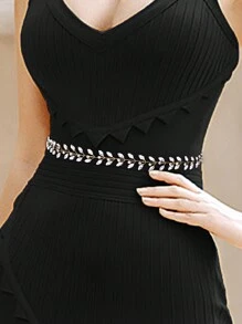 1 chiếc thắt lưng trang trí đính đá tối giản, phụ kiện dây thắt lưng thanh lịch cho phụ nữ, màu vàng ngắn cho trang phục hàng ngày - vàng ngắn - Xem 6