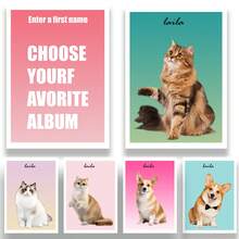 1pc Custom Pet Photo Name Animal Dog Cat Poster Wall Art Canvas Painting Living Room Decoration Poster Canvas Frameless
