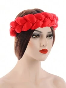 1pc Women's Multicolor Satin Twisted Headband/Scrunchie Headband Hair Hoop - Multicolor - View 15