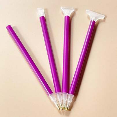 4 件套钻石画胶笔套装，包括粉色/蓝色/紫色钻石笔头