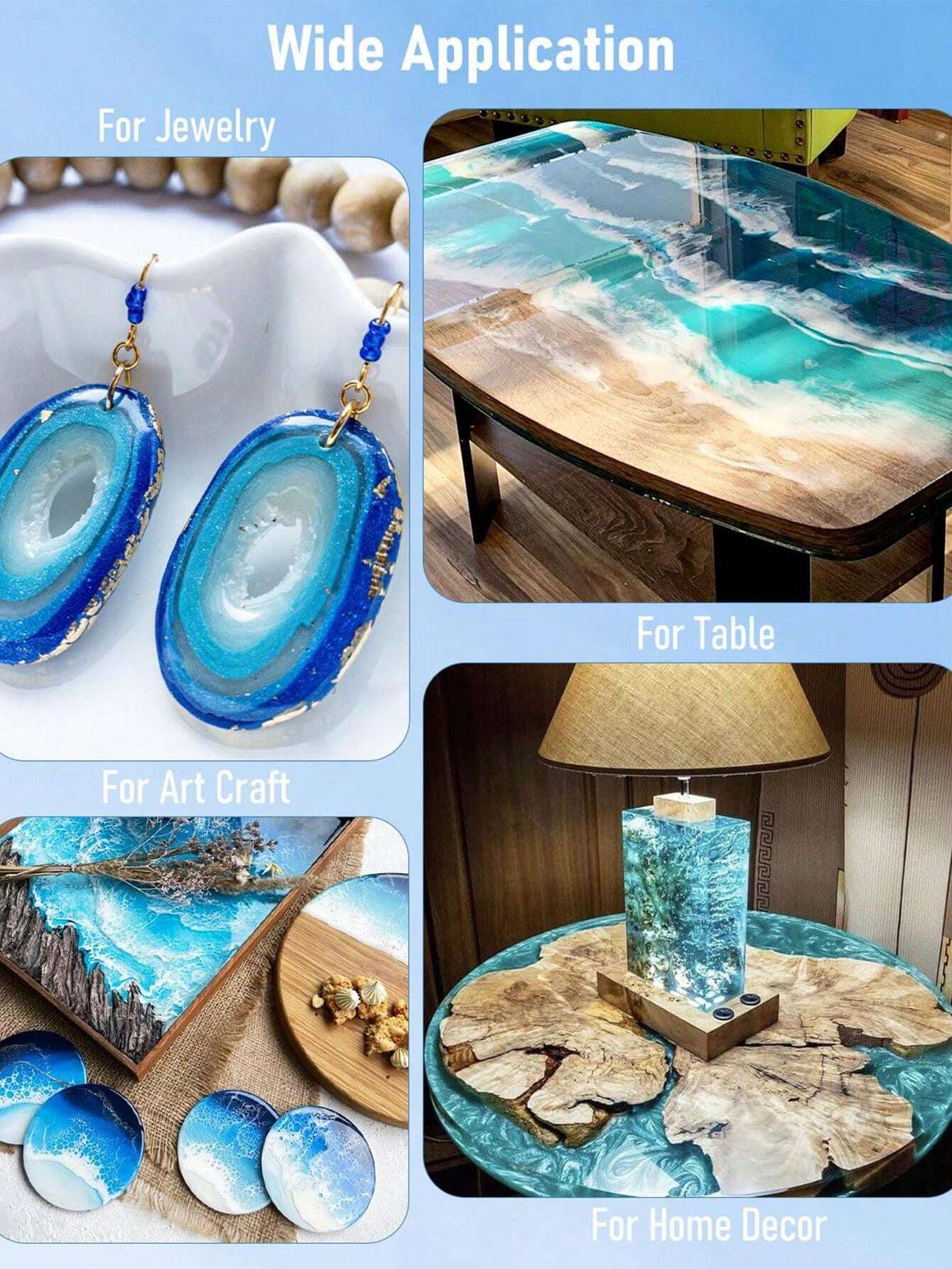 33.8oz Epoxy Resin Kit For Beginners, Resin Kit With Resin Molds, 33