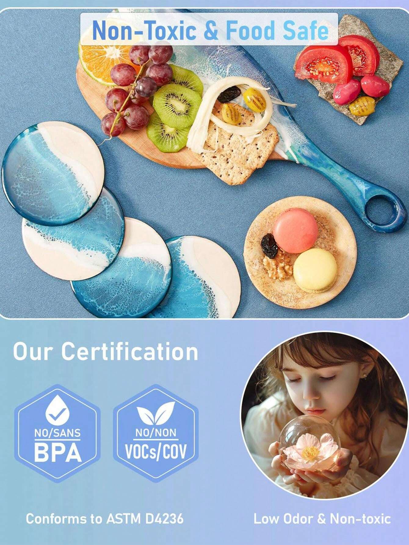 33.8oz Epoxy Resin Kit For Beginners, Resin Kit With Resin Molds, 33