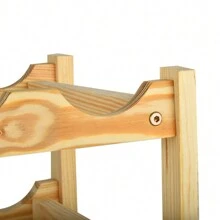 Buyter Solid Wood Household 8 Bottle 2 Tier Wine Rack Creative Wine Rack Wooden Wine Bottle Storage Rack European Wine Bottle Rack - Brown - View 6