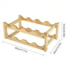 Buyter Solid Wood Household 8 Bottle 2 Tier Wine Rack Creative Wine Rack Wooden Wine Bottle Storage Rack European Wine Bottle Rack - Brown - View 7