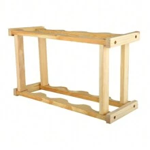 Buyter Solid Wood Household 8 Bottle 2 Tier Wine Rack Creative Wine Rack Wooden Wine Bottle Storage Rack European Wine Bottle Rack - Brown - View 3