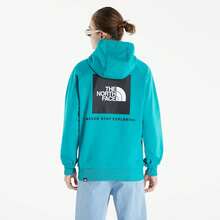 The North Face Mens Reglan Red Box Hoodie Overhead Hooded Sweatshirt - Teal Blue - View 2
