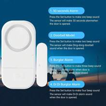 EMASTIFF 130DB Alarm Door Security Protection Window Wireless Burglar With Magnetic Sensor Home Safety Built-In 3*LR44 Battery Support 6 Function Settings,Adjustable Sound