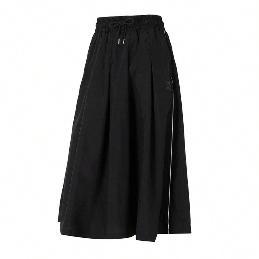 Puma INFUSE Pleated Midi Skirt 梭織半身裙女士黑色運動裙休閒裙 626039-01 - 黑色 - 查看 1