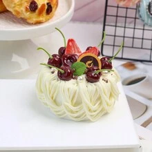 1pc 4-Inch Realistic Round Birthday Cake, Birthday Gift, Photography Prop, Home Decor, Display Model, Gift Box - Multicolor - View 5