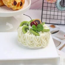 1pc 4-Inch Realistic Round Birthday Cake, Birthday Gift, Photography Prop, Home Decor, Display Model, Gift Box - Multicolor - View 4