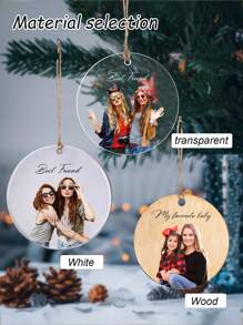 LICVIC 1件个性化照片圣诞装饰品 - 2025年定制照片圣诞装饰品，圣诞树装饰品，圣诞装饰，送给父母、宠物、朋友的圣诞礼物，送给女性朋友的友谊礼物，送给女性的生日礼物，送给远方朋友、闺蜜、职场闺蜜的礼物，时尚设计 - 風格3 - 查看 5